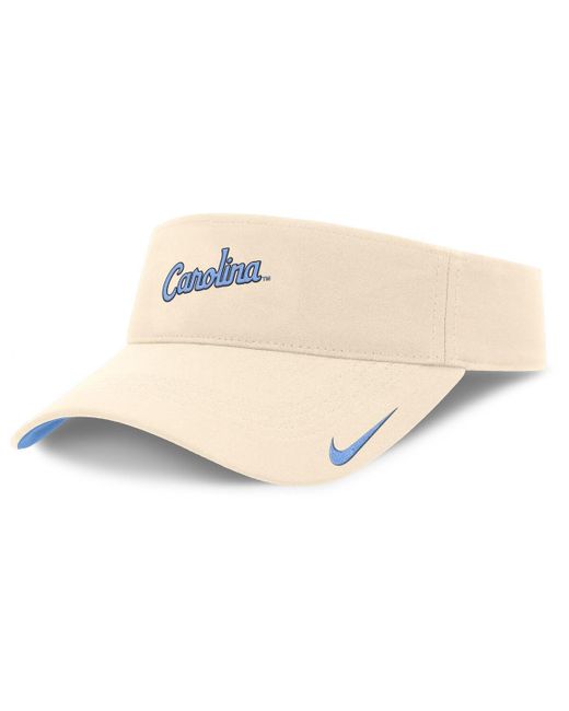 Nike White North Carolina Tar Heels Primetime Ace Adjustable Visor Hat for men
