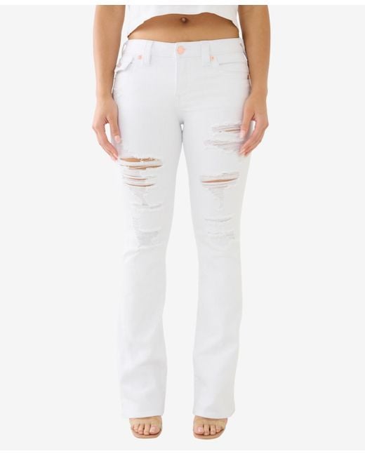 True Religion White Becca Flap Bootcut Jeans