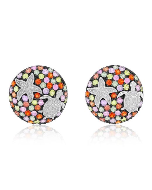 Macy's Metallic Created Multi-stone Starfish Stud Earrings