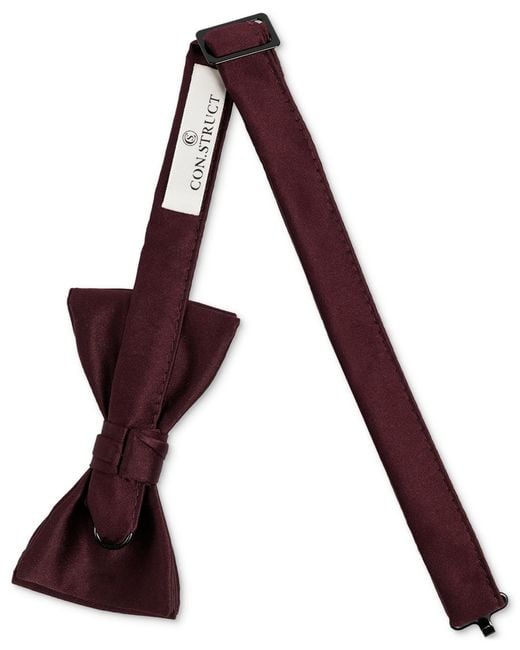 Con.struct Red Satin Pre-tied Bow Tie for men