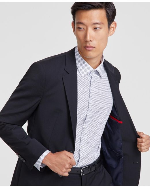Boss Black By Boss Modern-fit Solid Wool Blend Suit Jacket for men