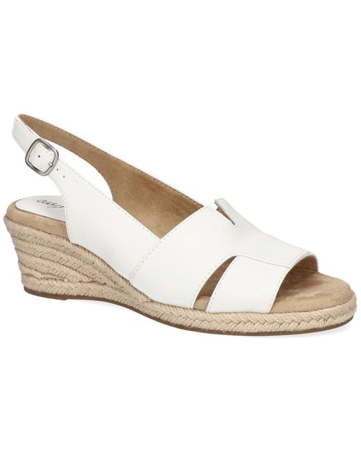 Easy Street Resort Espadrille Wedge Sandals in Metallic | Lyst