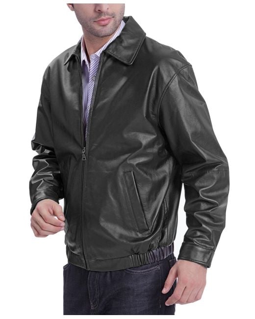 BGSD Black Men Derrick Leather Bomber Jacket for men