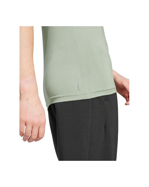 Adidas Green Training Moisture-wicking Logo V-neck T-shirt