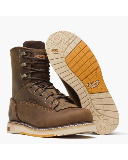 Georgia Boot Brown Amp Lt Wedge Waterproof Work Boot for men
