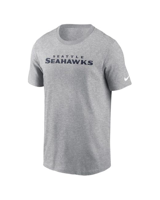 Nike Gray Seattle Seahawks Primetime Wordmark Essential T-shirt for men