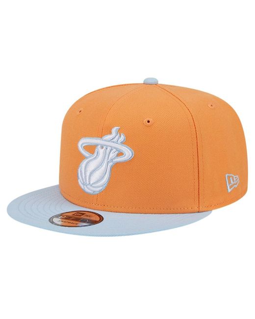 KTZ Orange/light Blue Miami Heat 2-tone Color Pack 9fifty Snapback Hat for men