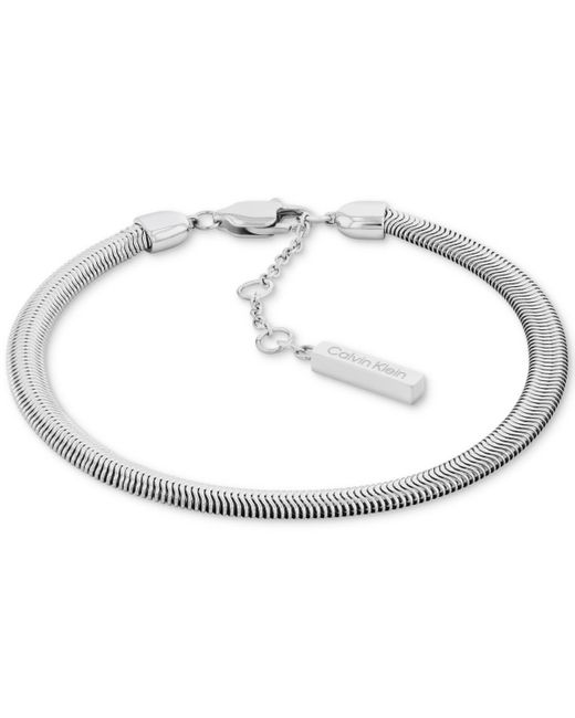 Calvin Klein White Stainless Steel 3-pc. Set Crystal Mixed Chain Bracelets