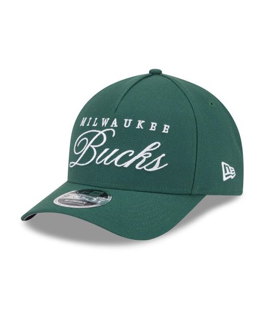 KTZ Green Milwaukee Bucks 2025 Nba Draft M-crown A-frame 9forty Adjustable Hat for men