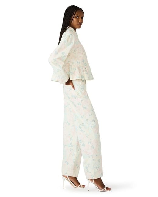 Steve Madden White Printed Collared Jacket