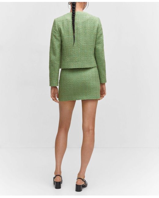 Mango Jewel Buttons Tweed Jacket in Green Lyst