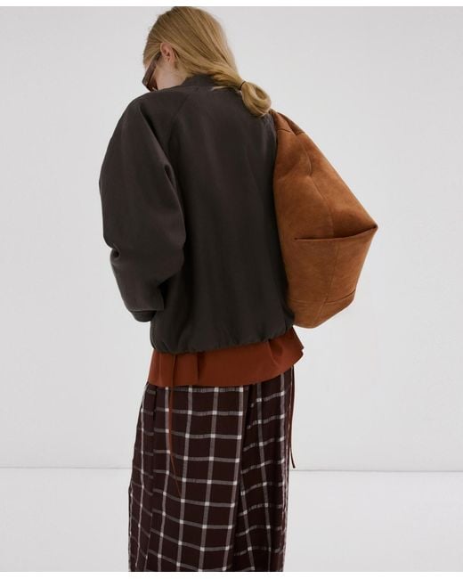 Mango Brown Lyocell Bomber Jacket