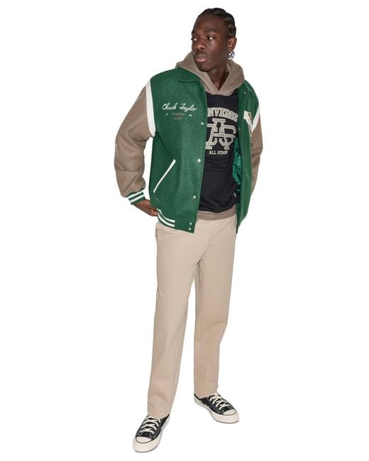 Converse Green Letterman Varsity Jacket for men