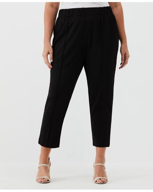 Rafaella Black Plus Size Easy Pull On Pants