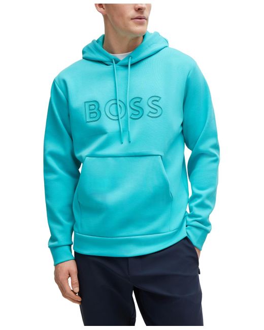 Boss Blue Boss By Logo Print Hoodie for men