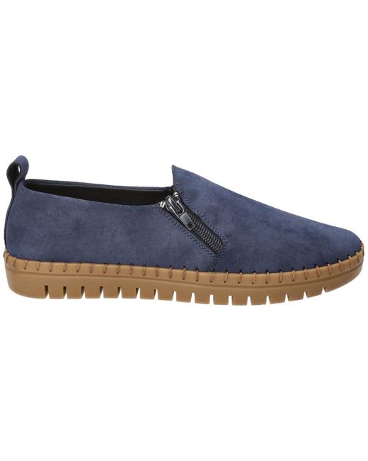 Easy Street Blue Astoria Zip-up Flats