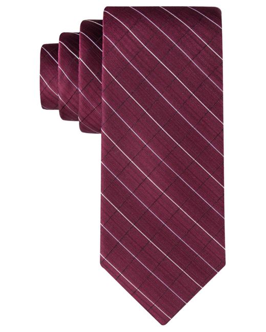 Calvin Klein Purple Etched Windowpane Tie for men