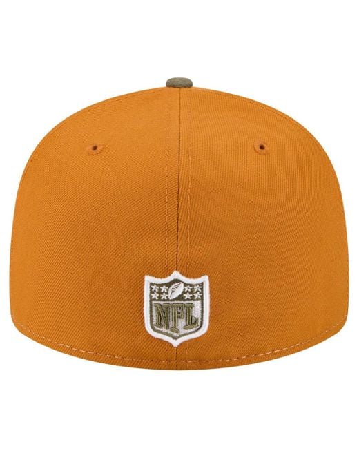 KTZ Green Â Olive/brown Kansas City Chiefs Two-tone Color Pack Split Panel 59fifty Fitted Hat for men