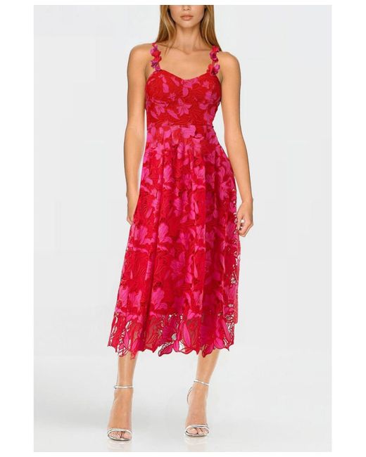 ONE33 SOCIAL Red The Athena Floral Sleeveless Dress