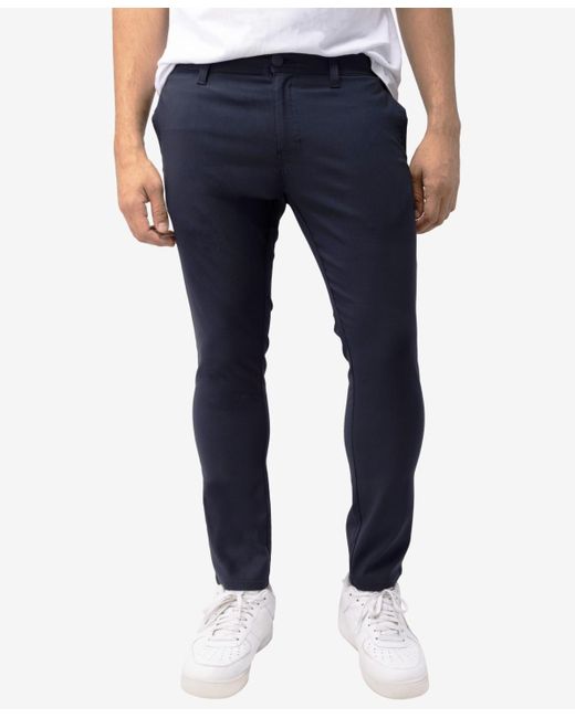 Xray Jeans Blue X-ray Trouser Slit Patch Pocket Nylon Pants for men