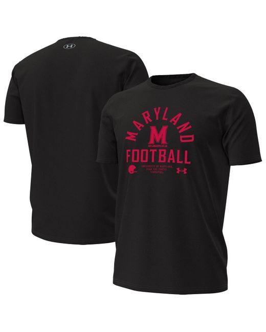 Under Armour Black Maryland Terrapins 2025 Sideline Football Performance T-shirt for men