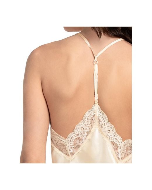 Linea Donatella Natural 2-pc. Lace-trim Satin Camisole & Shorts Set