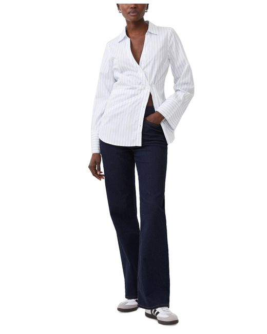 French Connection White Isabelle Asymmetric Shirt