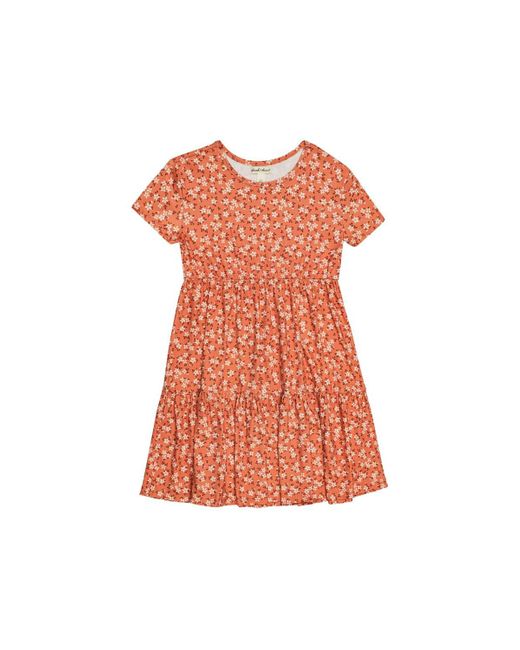 Derek Heart Orange Girls Printed Tiered T-shirt Dress