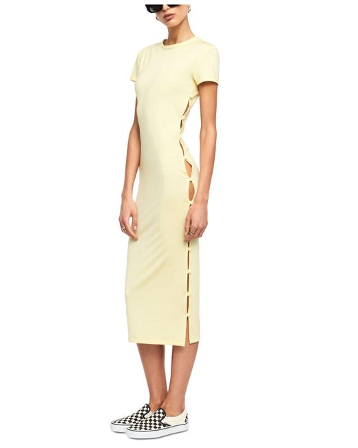 Lioness Synthetic Brentwood Keyhole Midi Dress in Yellow | Lyst