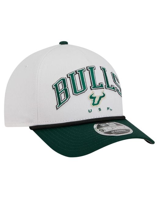 KTZ White/green South Florida Bulls Arch Two-tone Rope 9forty A-frame M-crown Adjustable Hat for men