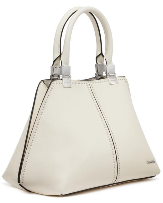 Calvin Klein Natural Granite Studded Convertible Satchel Bag