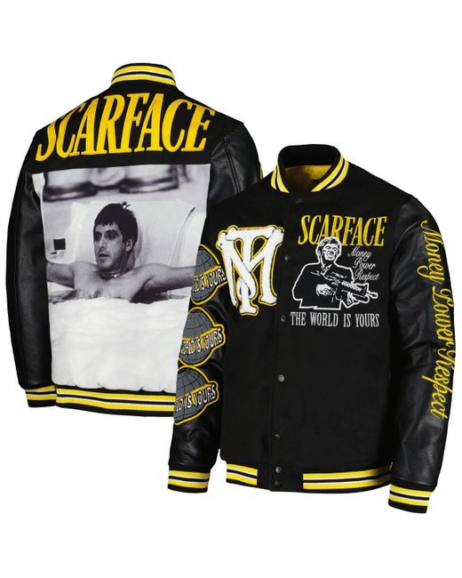 Reason Black And Scarface Full-snap Varsity Jacket
