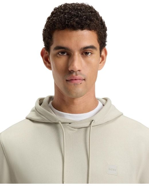 Boss Gray Boss By Logo Patch Hoodie for men