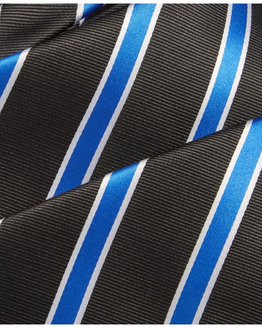 Tayion Collection Royal Blue & White Stripe Tie for men