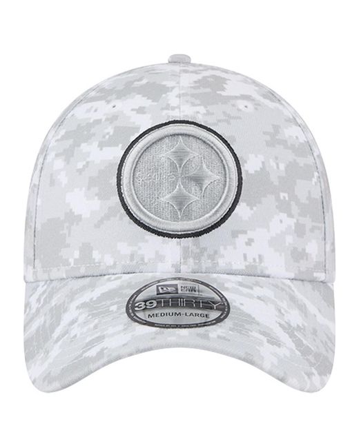 KTZ Gray Pittsburgh Steelers 2025 Salute To Service Digital Camo Fan Pack 39thirty Flex Hat for men