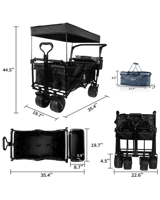 Mountaintop Black Collapsible Wagon