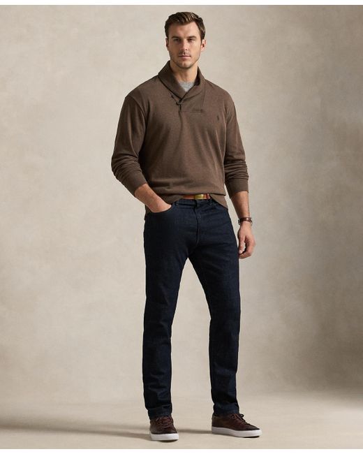 Polo Ralph Lauren Brown Big & Tall Luxury Jersey Shawl-collar Pullover for men