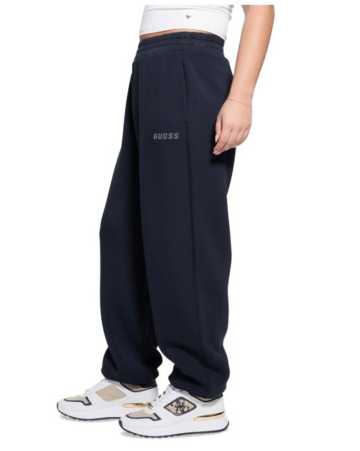 Guess White Cecelia Scuba Rhinestone-logo jogger Pants