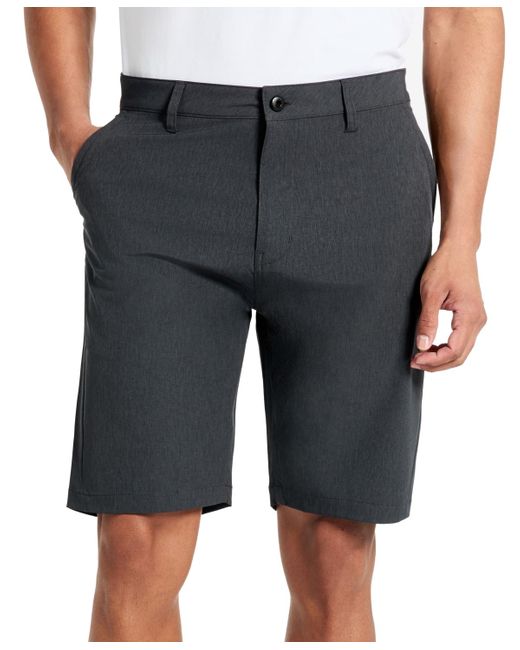 Kenneth Cole Black Heathered Tech Performance 9" Shorts for men
