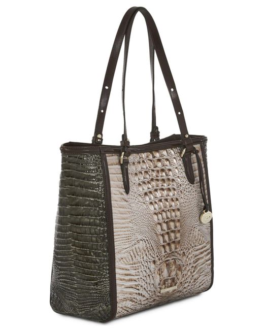 Brahmin Extralarge April Cocoa Ombre Melbourne Leather Tote in Brown