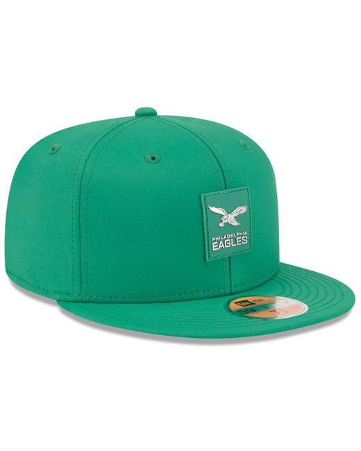 KTZ Green Philadelphia Eagles 2025 Sideline Throwback 59fifty Fitted Hat for men