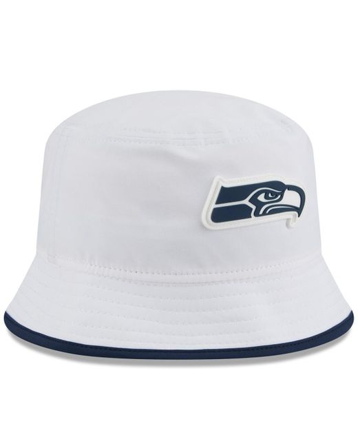 KTZ White Seattle Seahawks 2025 Nfl Training Camp Stretch Bucket Hat for men