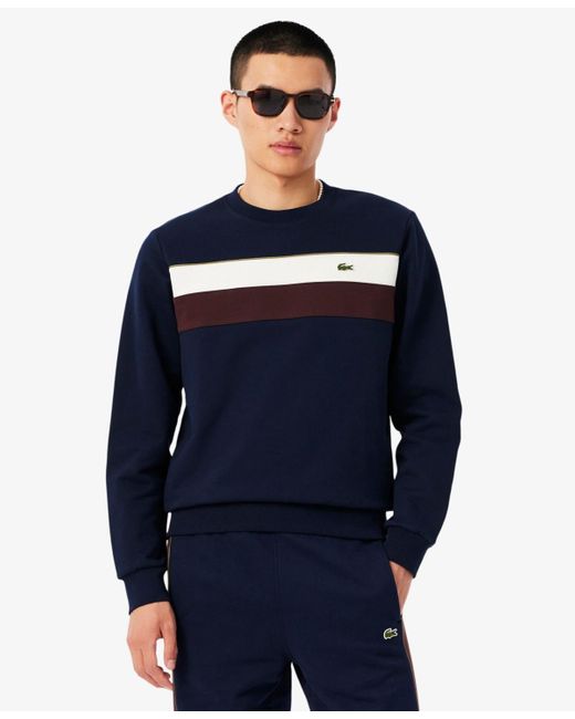 Lacoste Men's Blue Colorblock Crewneck Sweatshirt
