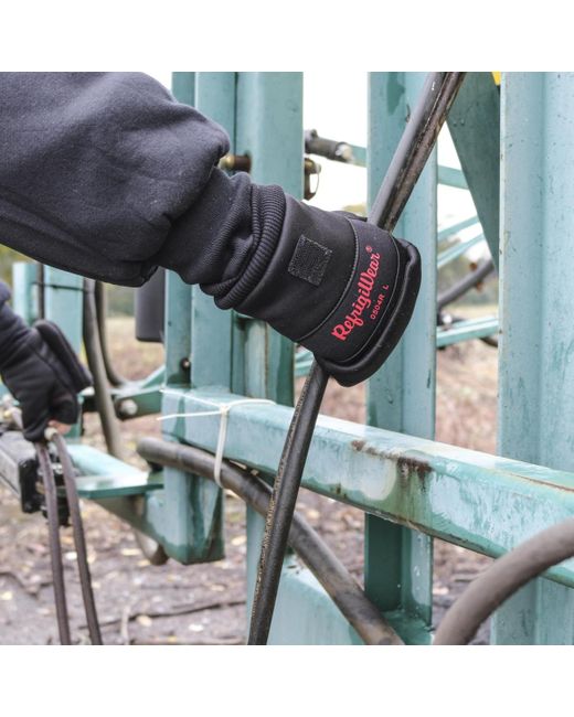 Refrigiwear Black Fleece Lined Fiberfill Insulated Softshell Convertible Mitten Gloves for men