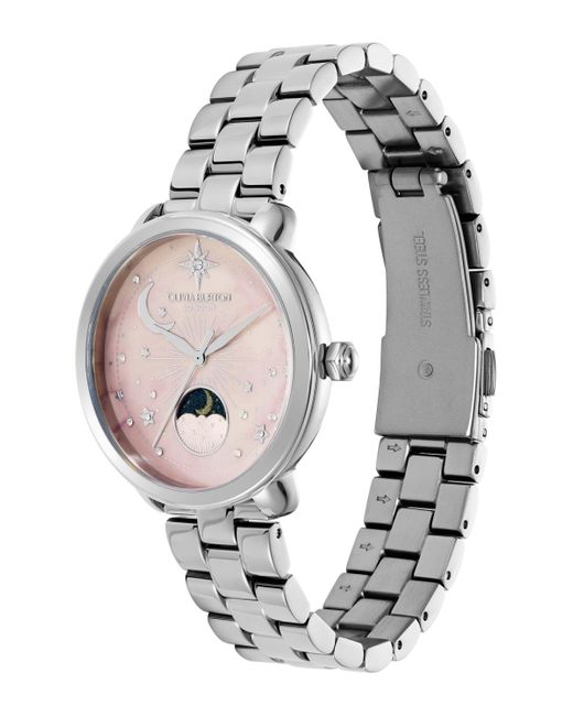Olivia Burton White Moonphase Tone Stainless Steel Bracelet Watch