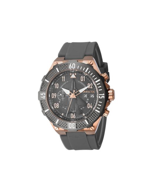 INVICTA WATCH Black 39895 Aviator Quartz Multifunction Grey Dial Watch for men
