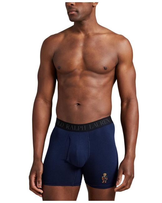 Polo Ralph Lauren Blue 3-pack Elastic Waist Boxer Briefs Holiday Gift Set for men
