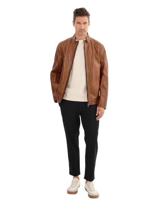 Regency Leathers Brown Gerry Leather Jacket for men