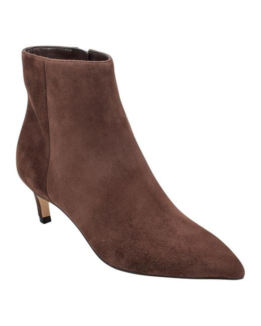 Marc Fisher Brown Itzia Pointed Toe Dress Booties