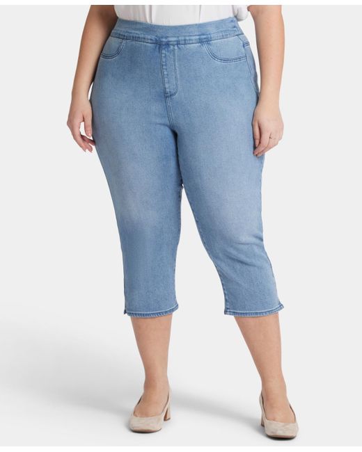 NYDJ Blue Plus Size Dakota Crop Pull-on Jeans